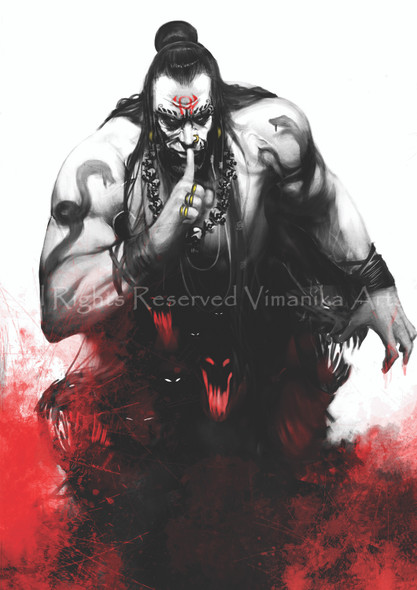 Rakshas Kali (PRT_6900_40790) - Canvas Art Print - 24in X 34in