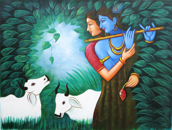 Radha,Krishna,Krishna Playing Music,Love,