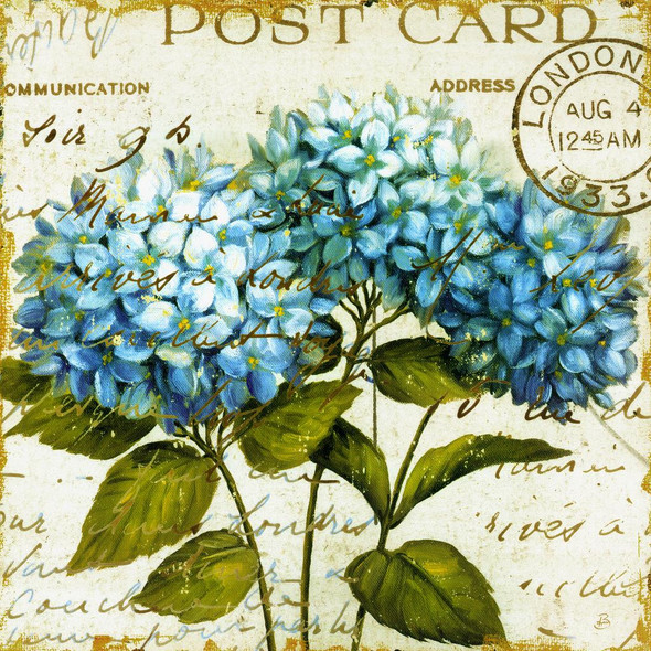Blue Flowers 04 (PRT_1480) - Canvas Art Print - 27in X 27in