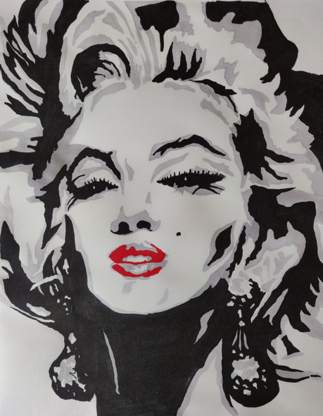 Marilyn Monroe (ART_5614_40919) - Handpainted Art Painting - 12in X 14in