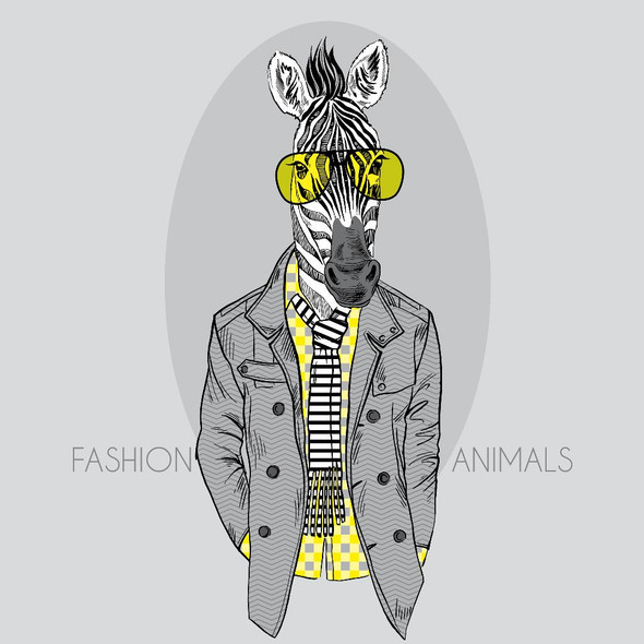 Animals Fashion 01 (PRT_1634) - Canvas Art Print - 31in X 31in