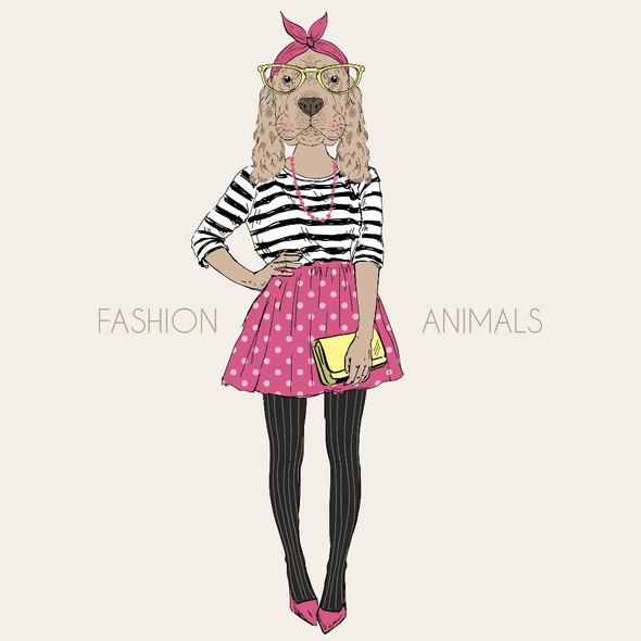 Animals Fashion 16 (PRT_1640) - Canvas Art Print - 38in X 38in