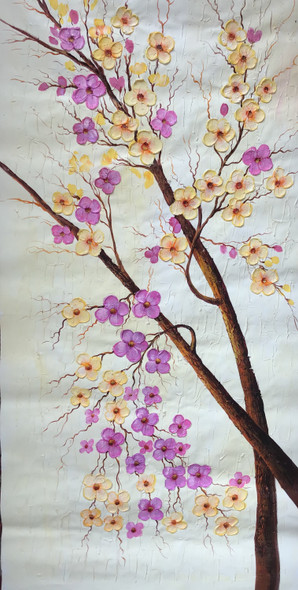 Flower painting  (ART_6706_41009) - Handpainted Art Painting - 18in X 48in