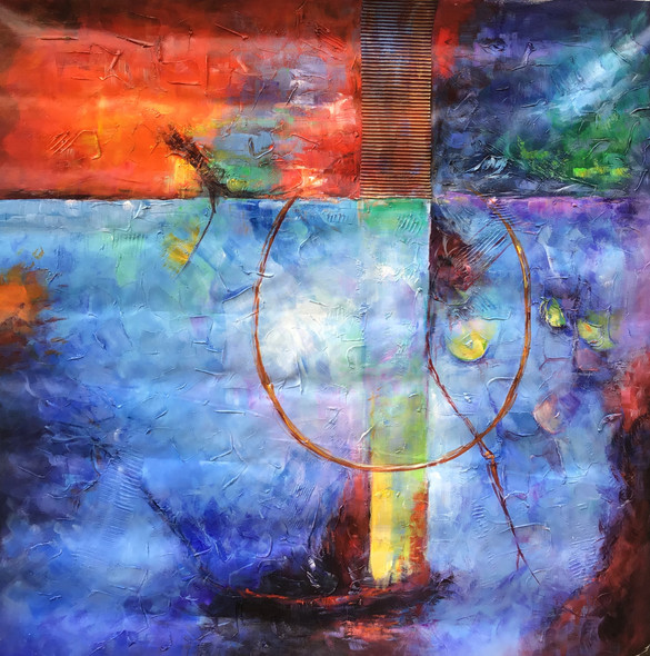 Abstract painting  (ART_6706_41005) - Handpainted Art Painting - 24in X 24in