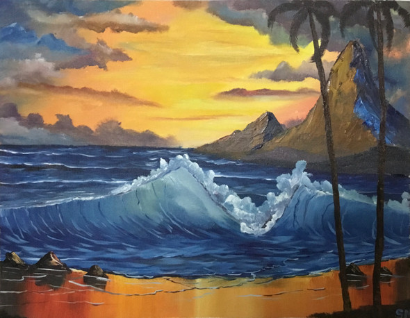 Seascape (ART_6698_42132) - Handpainted Art Painting - 24in X 18in