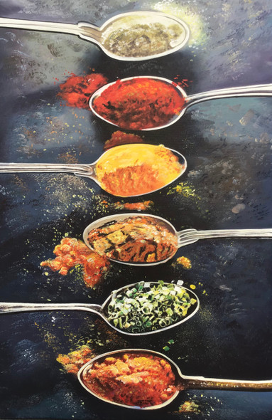 Spices painting  (ART_6706_42249) - Handpainted Art Painting - 24in X 36in