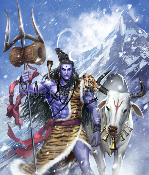 Shiva Nandi (PRT_6900_42577) - Canvas Art Print - 24in X 28in