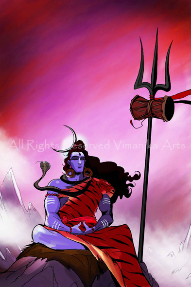 Shiva Mudra (PRT_6900_42576) - Canvas Art Print - 24in X 36in