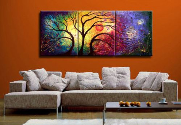 Muticolor Tree,Muticolor Background,Moon