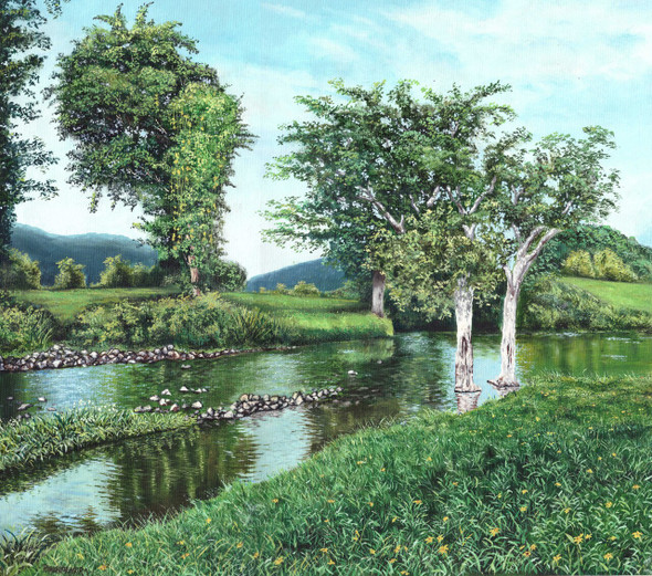 Landscape4 (ART_5291_43205) - Handpainted Art Painting - 16in X 14in