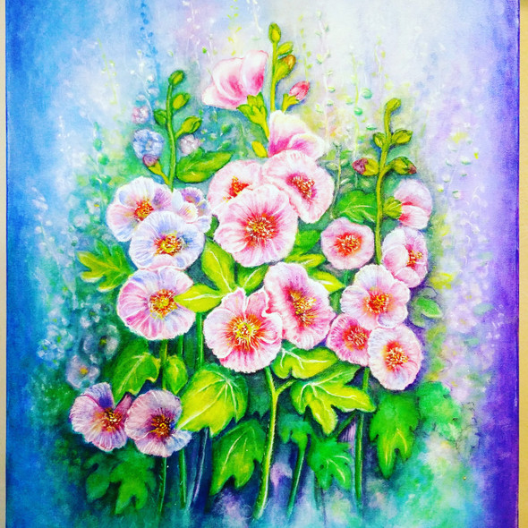 Floral art (ART_7183_43454) - Handpainted Art Painting - 18in X 24in