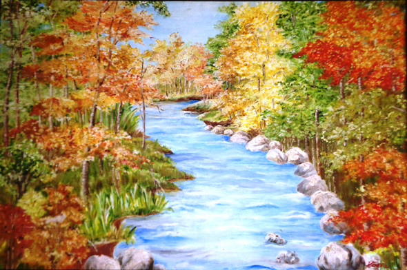 Autumn hues (ART_3827_24418) - Handpainted Art Painting - 36in X 24in