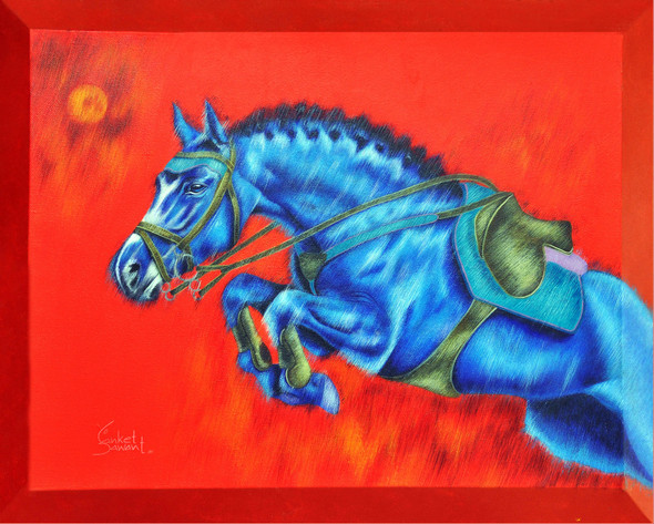 Unstoppable... (ART_7171_43535) - Handpainted Art Painting - 30in X 24in