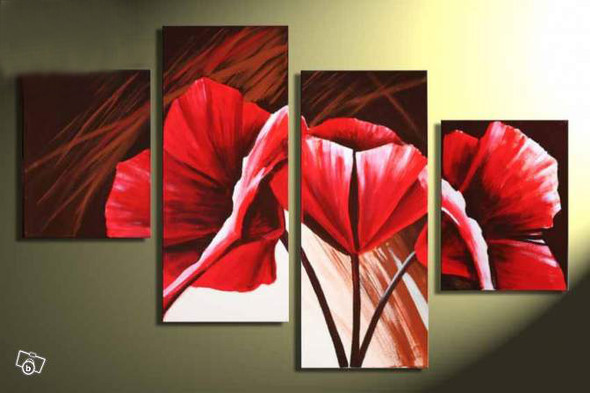 flower, flowers, blossom, blossoms, red flowers, rose, lily, white flower, multipiece flower painting, multipiece flower