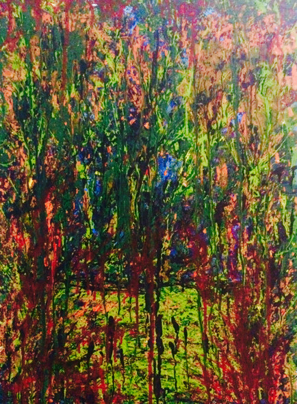 (Hand Painted Acrylic on Canvas)The Melting Jungle (ART_2989_21498) - Handpainted Art Painting - 16in X 22in