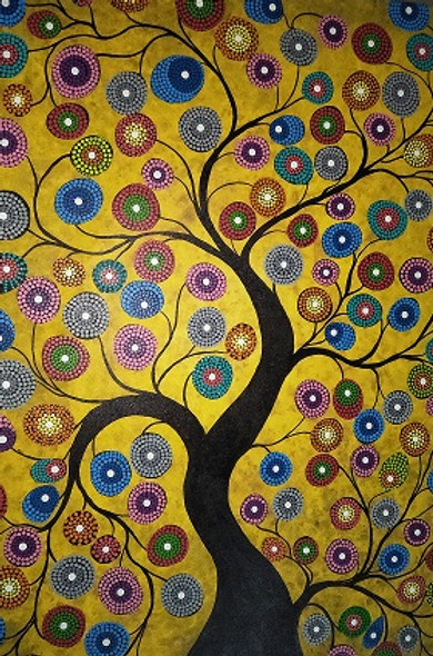 Tree of Life (ART_5398_44376) - Handpainted Art Painting - 36in X 48in