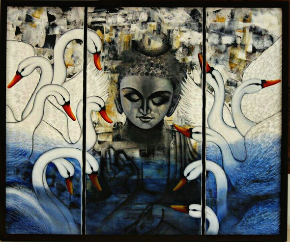 Everlasting Harmony (ART_7162_44452) - Handpainted Art Painting - 48in X 36in