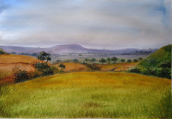 Buy Rainy Nature - Watercolor Landscape Painting Online | Fizdi