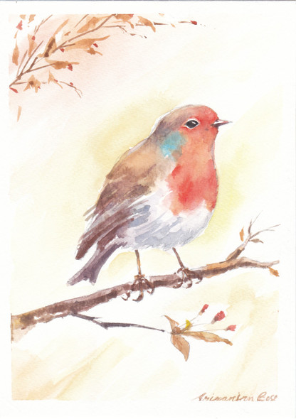 The Bird (ART_7304_46121) - Handpainted Art Painting - 8in X 5in