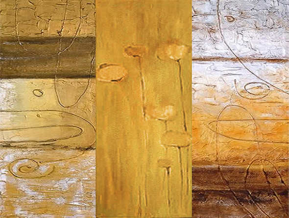 TexturedYellow - 24in X 18in,31Gold29_2418,Yellow, Brown,60X45,Gold and Silver Art Canvas Painting