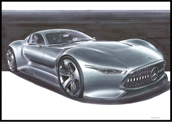 Mercedes GT Concept 2015  (ART_7306_46239) - Handpainted Art Painting - 17in X 12in