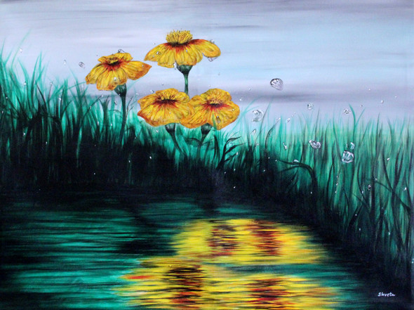 Hope Floats (ART_6584_46304) - Handpainted Art Painting - 48in X 36in