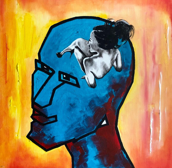 The Mind (ART_7336_46554) - Handpainted Art Painting - 24in X 24in