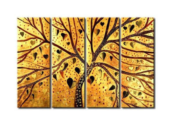 Golden Tree - Handpainted Art Painting - 48in X 36in