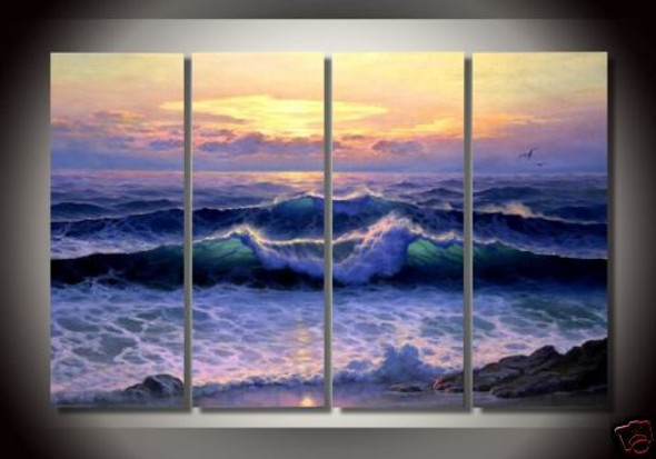 Waves Of Joy - Handpainted Art Painting - 48in X 36in