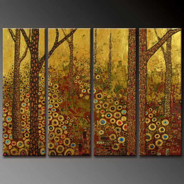 Way Through Woodland - Handpainted Art Painting - 48in X 36in