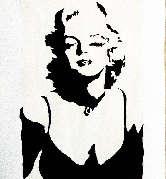 Marilyn Monroe (ART_3527_46850) - Handpainted Art Painting - 12in X 16in