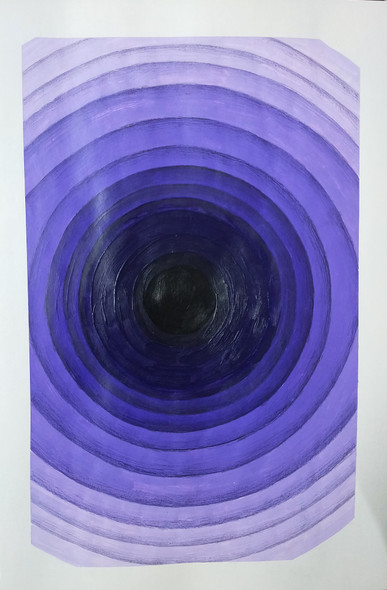 Concentric  (ART_3604_47153) - Handpainted Art Painting - 8in X 11in