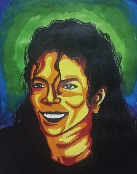 Michael Jackson  (ART_5318_47029) - Handpainted Art Painting - 10in X 14in