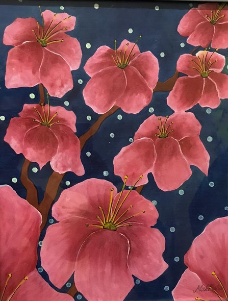 Flowers (ART_7359_46986) - Handpainted Art Painting - 10in X 13in