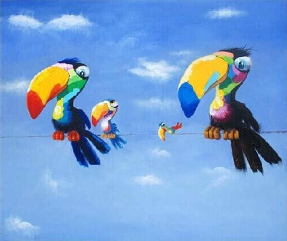 Bird,Colorful Bird,Birds With Blue Sky,Four Birds