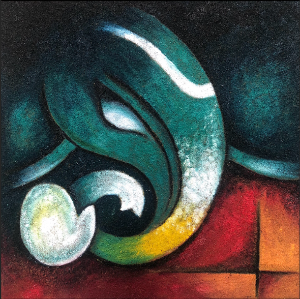 Ganesha (ART_7387_47310) - Handpainted Art Painting - 20in X 20in