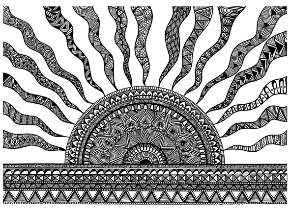 Sun-Rays (PRT_7503_48788) - Canvas Art Print - 11in X 8in