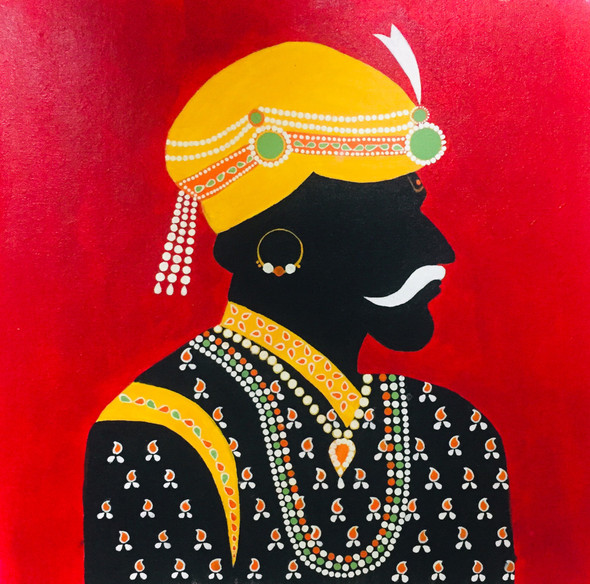 Beautiful mandala Rajasthani art (ART_5557_49384) - Handpainted Art Painting - 19in X 19in