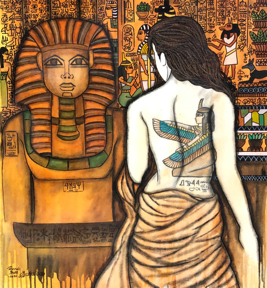 Cleopatra  (ART_7129_49723) - Handpainted Art Painting - 30in X 34in