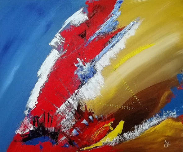 The Cosmic Radiance (ART_7091_50481) - Handpainted Art Painting - 24in X 20in