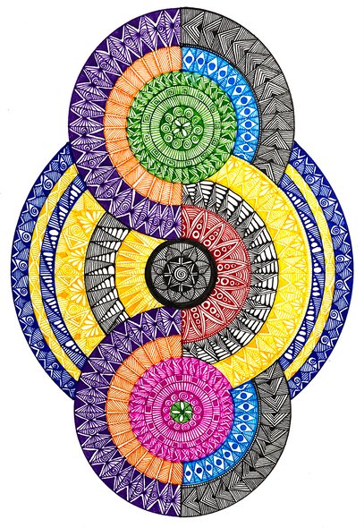 Abstract Mandala (PRT_7503_50419) - Canvas Art Print - 8in X 11in