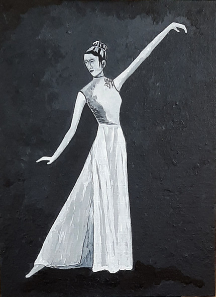 Dancing Lady (PRT_5839_50234) - Canvas Art Print - 12in X 16in