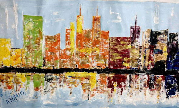 CITY OF JOY (ART_6175_50217) - Handpainted Art Painting - 45in X 26in