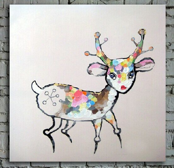 deer, little deer, small deer, deer painting