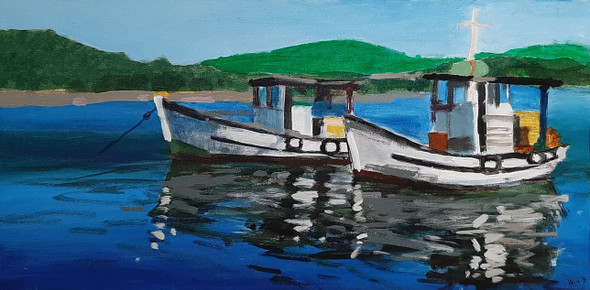The Boats (PRT_5839_50163) - Canvas Art Print - 24in X 12in