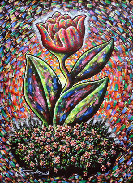 Morning Tulip (ART_4185_50011) - Handpainted Art Painting - 30in X 40in