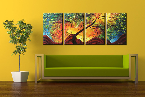 Standing Alone - Handpainted Art Painting - 64in X 24in (16in X 24in each X 4pcs.)
