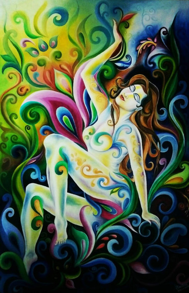 In Dream (ART_7604_51158) - Handpainted Art Painting - 20in X 30in