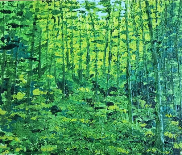 The undergrowth (ART_7692_51016) - Handpainted Art Painting - 12in X 10in