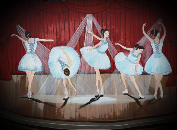 Dance of perfection and grace The ballerina.  (ART_7672_50990) - Handpainted Art Painting - 40in X 30in